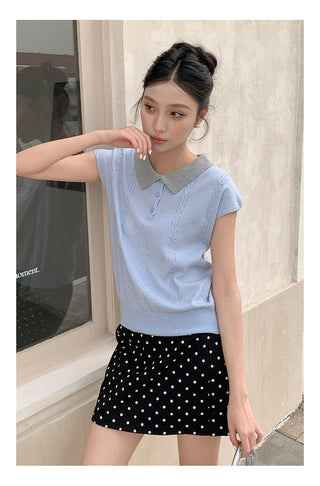 Miu polo knit Top