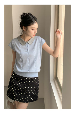 Miu polo knit Top