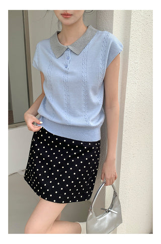 Miu polo knit Top