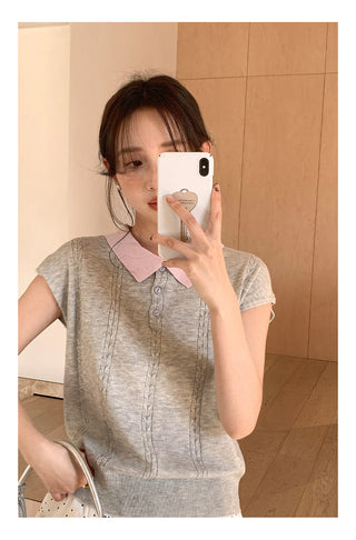 Miu polo knit Top
