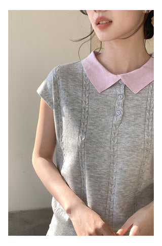 Miu polo knit Top