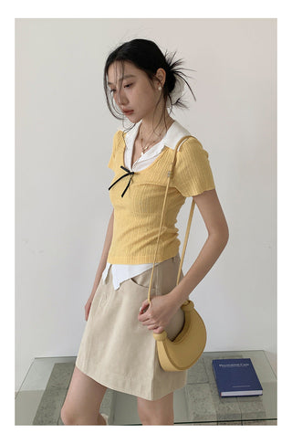 Bow polo sweater Top