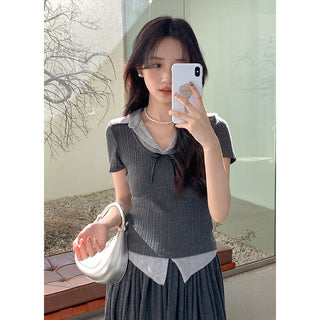 Bow polo sweater Top
