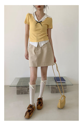 Bow polo sweater Top