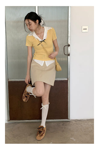 Bow polo sweater Top