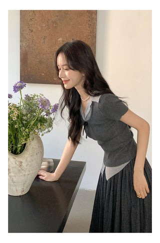 Bow polo sweater Top