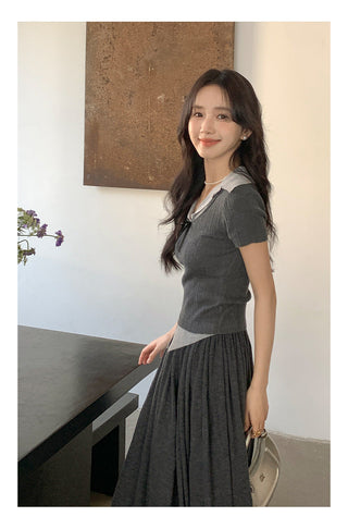 Bow polo sweater Top