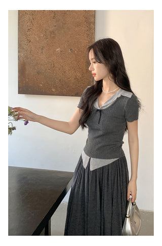 Bow polo sweater Top