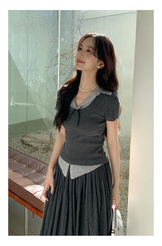 Bow polo sweater Top
