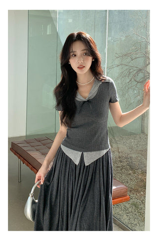Bow polo sweater Top