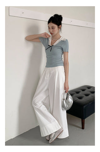 Bow polo sweater Top