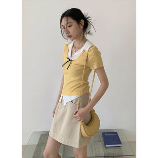 Bow polo sweater Top
