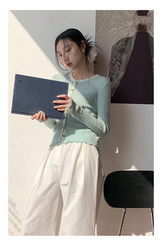 Lace shoulder sweater