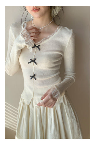 Wool bow sweater