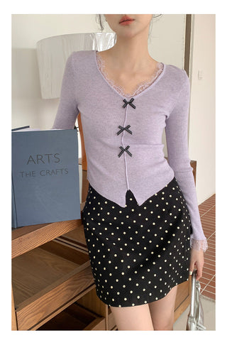 Wool bow sweater