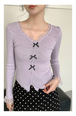 Wool bow sweater
