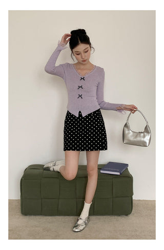 Wool bow sweater