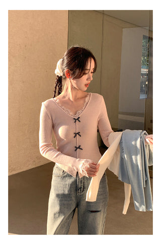 Wool bow sweater