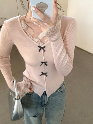 Wool bow sweater