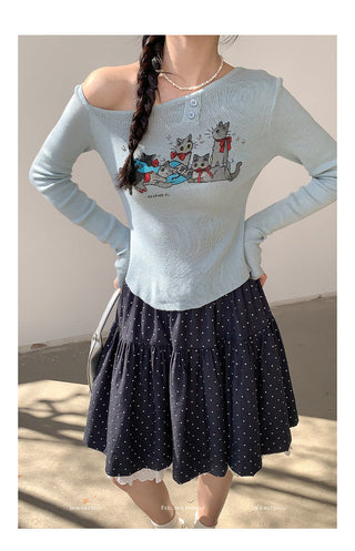 Meow print sweater
