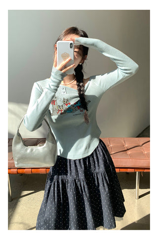 Meow print sweater