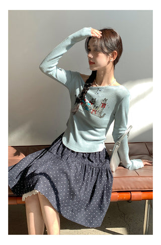 Meow print sweater