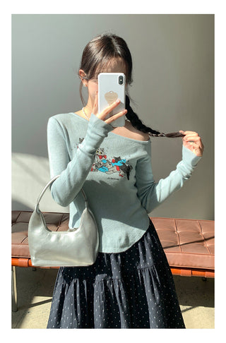 Meow print sweater