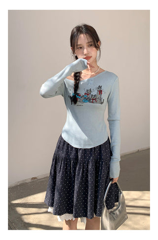 Meow print sweater