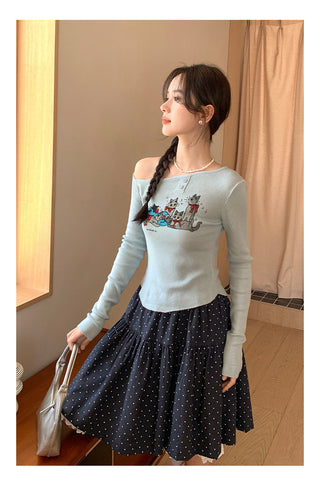 Meow print sweater