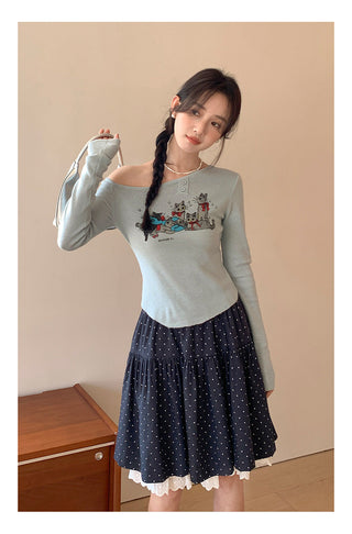 Meow print sweater