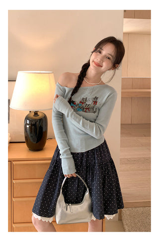 Meow print sweater