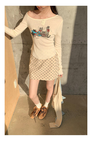 Meow print sweater