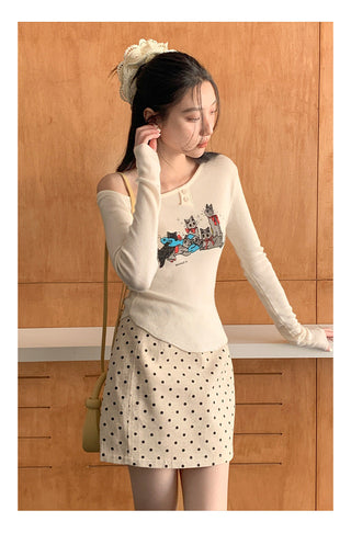 Meow print sweater