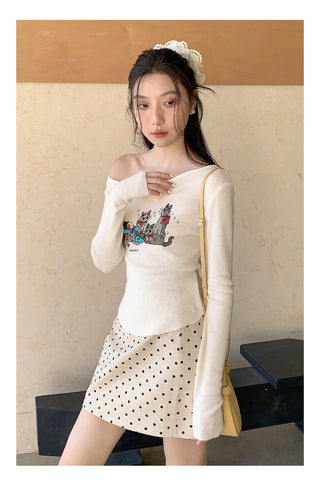 Meow print sweater