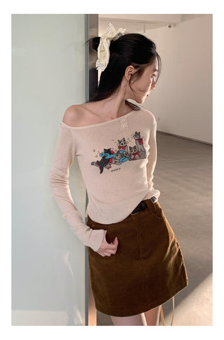 Meow print sweater