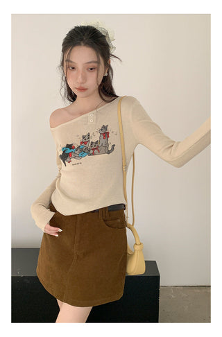 Meow print sweater