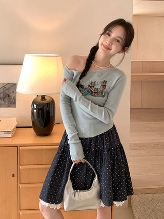 Meow print sweater