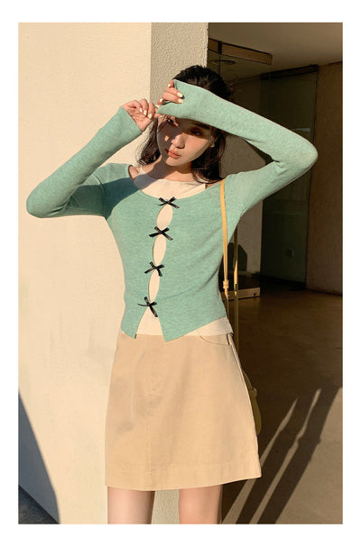 Fake two knit Top
