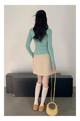 Fake two knit Top