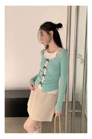 Fake two knit Top