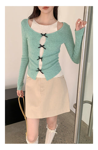Fake two knit Top