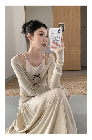 Fake two knit Top