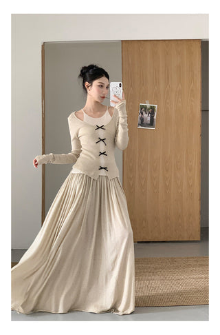 Fake two knit Top
