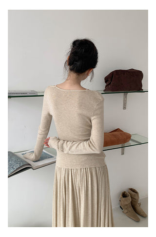Fake two knit Top