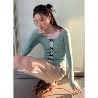 Fake two knit Top