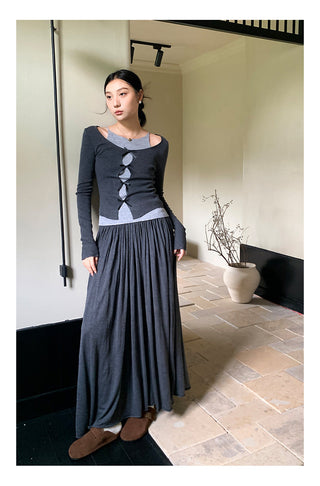 Fake two knit Top