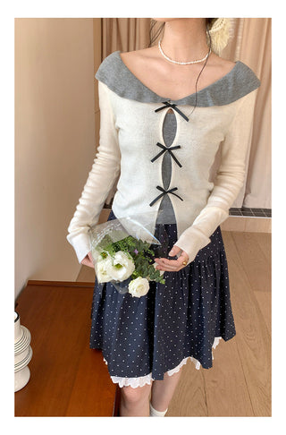 Doll bow sweater Top