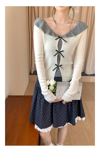 Doll bow sweater Top
