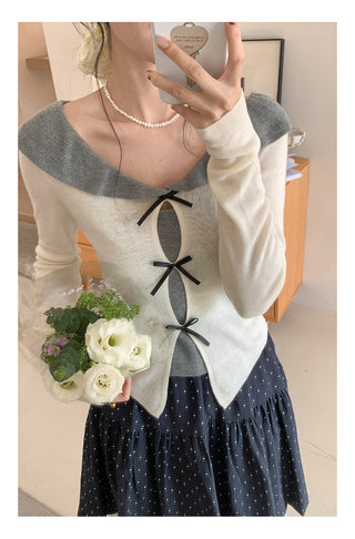 Doll bow sweater Top