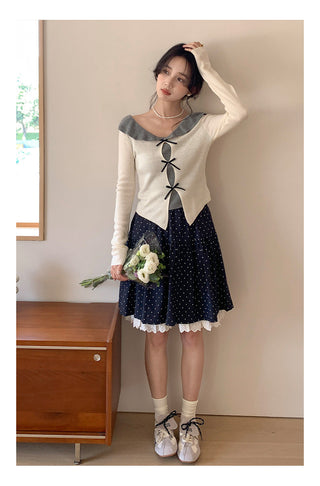 Doll bow sweater Top